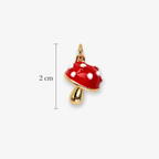 Collar Hongo Rojo Bañado en Oro 18K