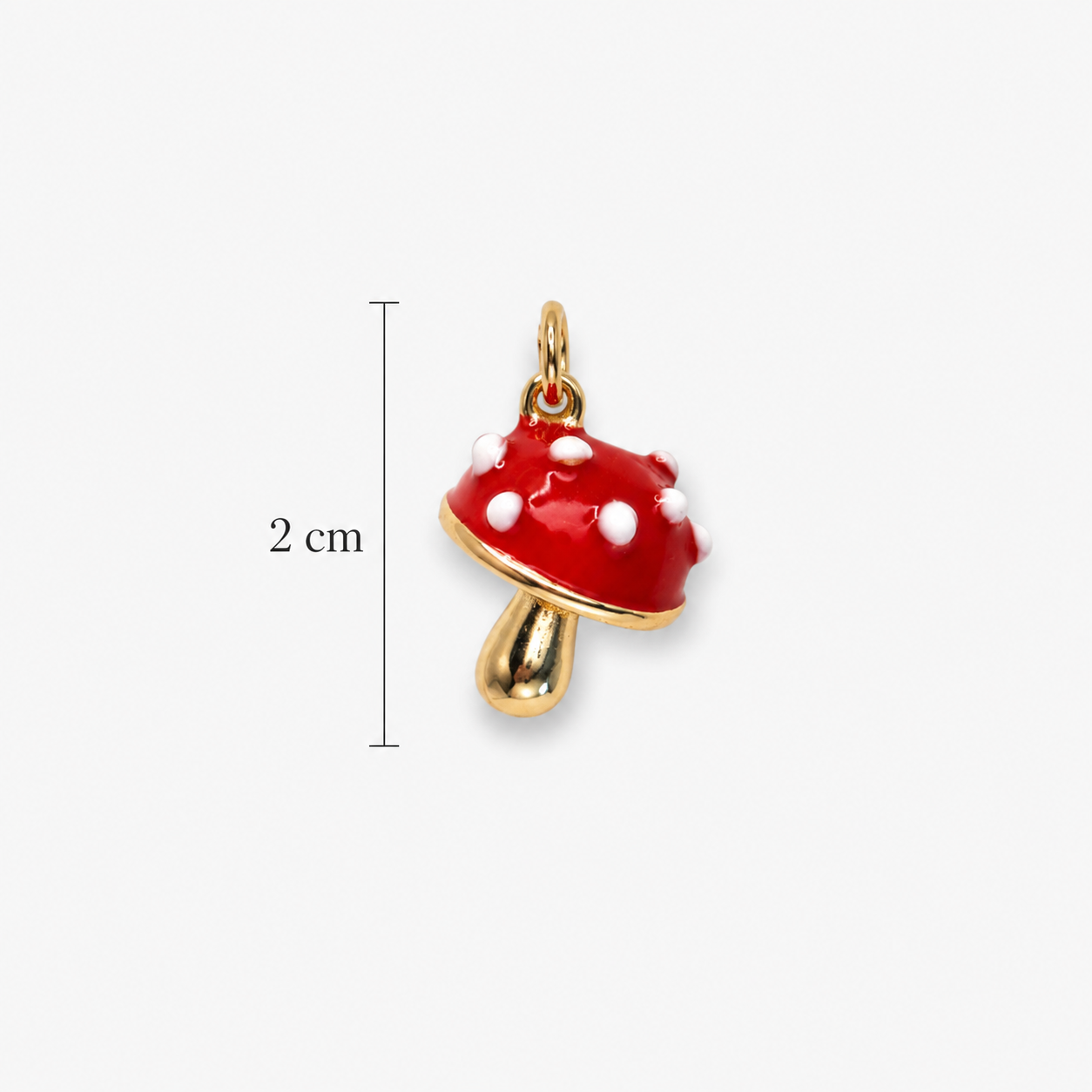 Collar Hongo Rojo Bañado en Oro 18K