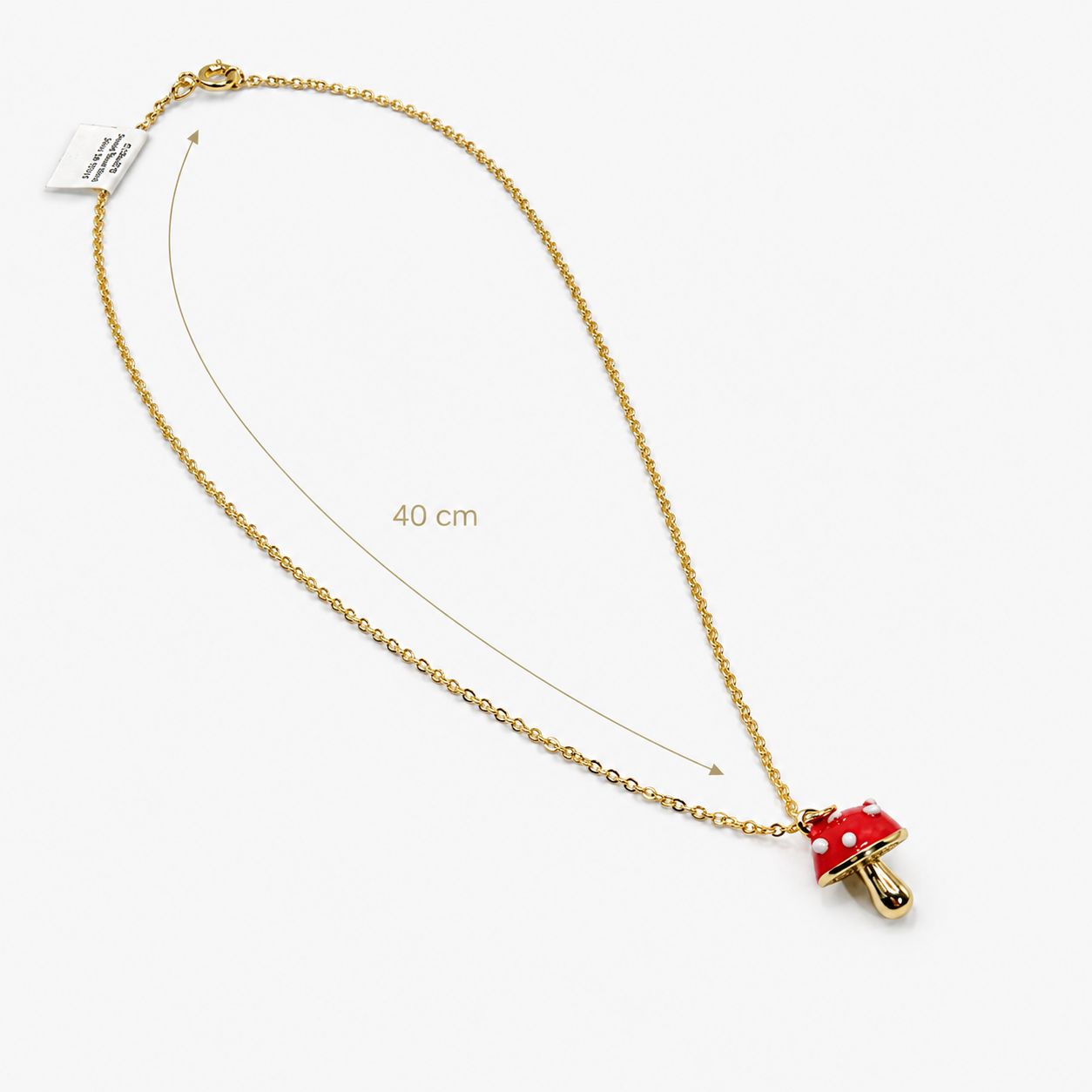 Collar Hongo Rojo Bañado en Oro 18K