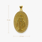 Collar Virgen Milagrosa Bañado en Oro 18K