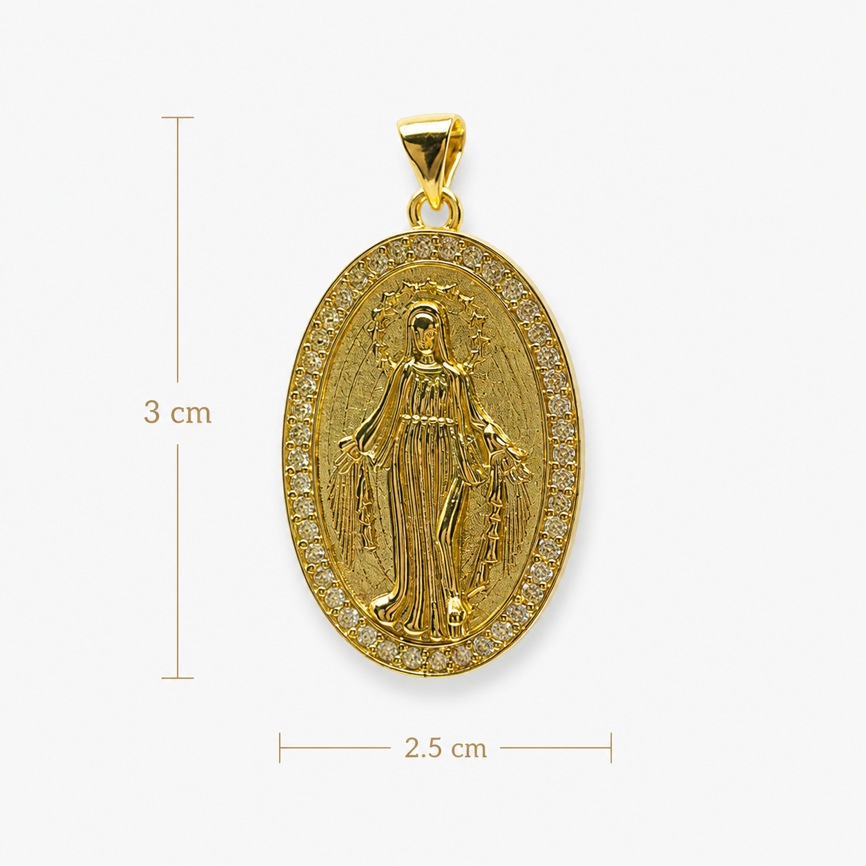 Collar Virgen Milagrosa Bañado en Oro 18K