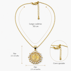 Collar Virgen de Guadalupe con Perlas Bañado en Oro 18K