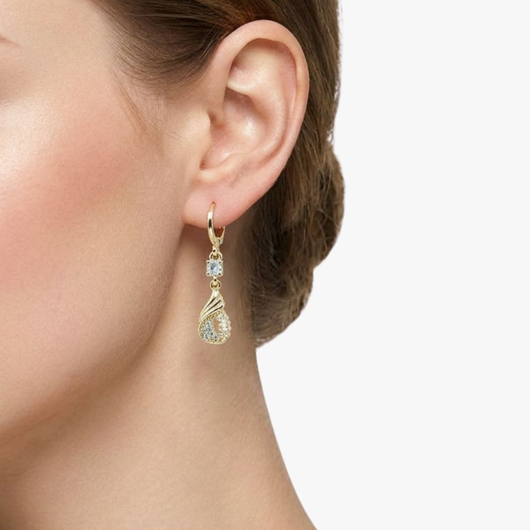 Aros Gota Aura Bañados en Oro 24K