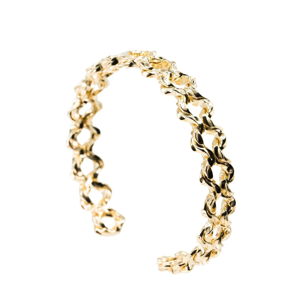 Brazalete Roma Texturizado Bañado en Oro 24K