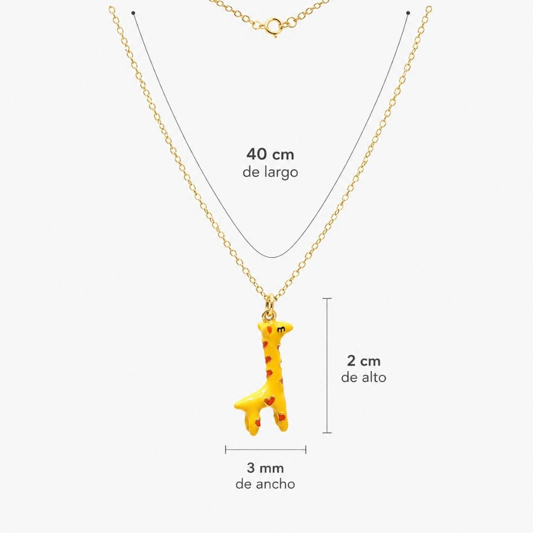 Collar Jirafa Enamorada Baño de Oro 18K