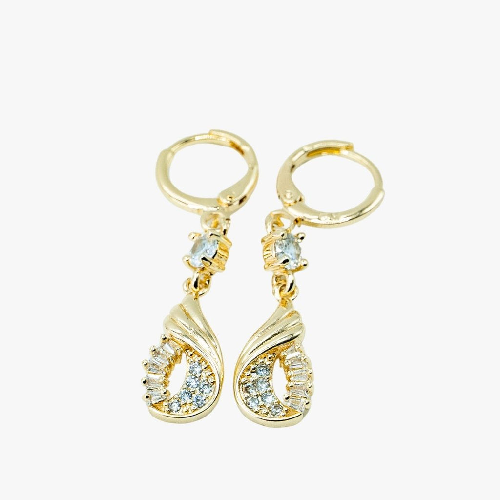 Aros Gota Aura Bañados en Oro 24K