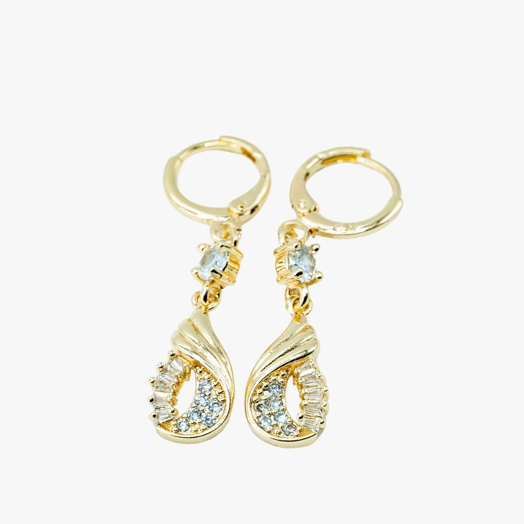 Aros Gota Aura Bañados en Oro 24K