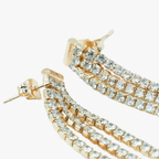 Aros Cascada Cristal Bañados en Oro 24K