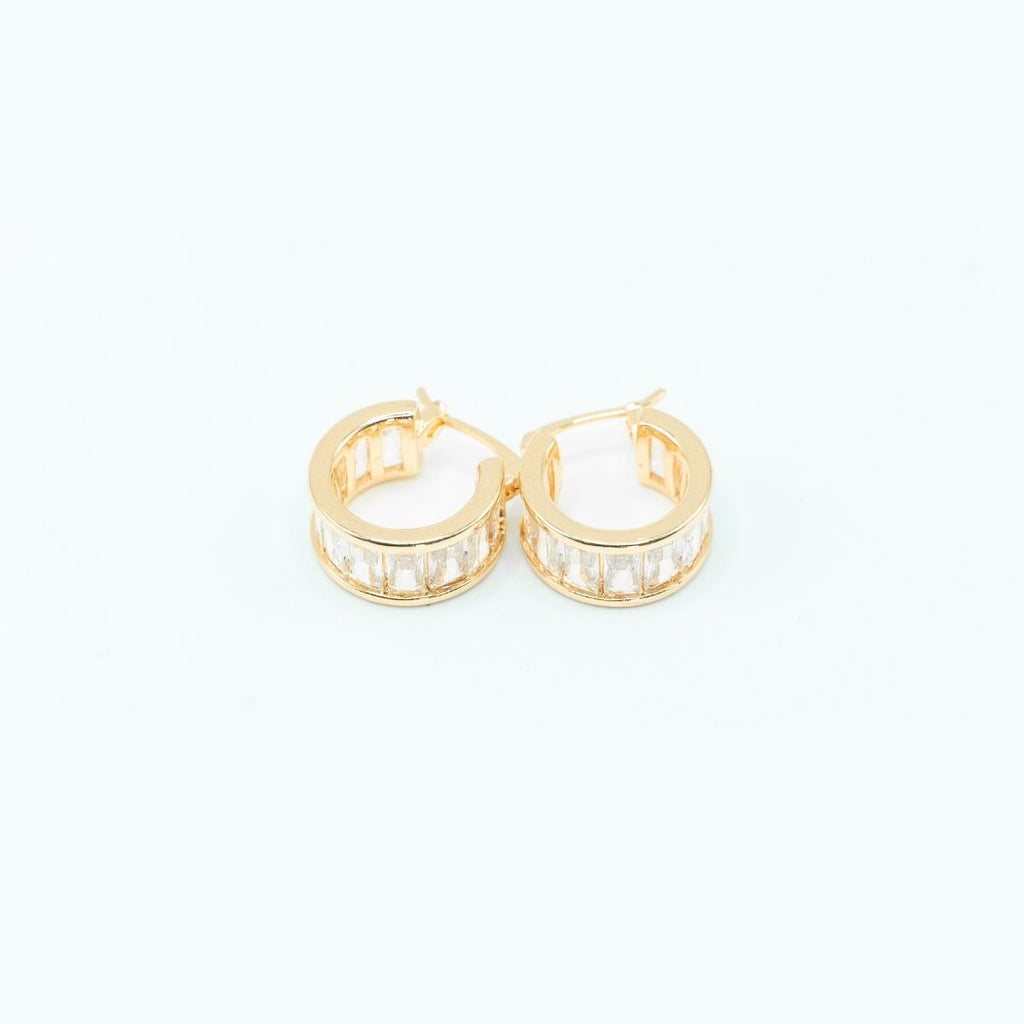 Argollas Cristal Bañadas en Oro 24K