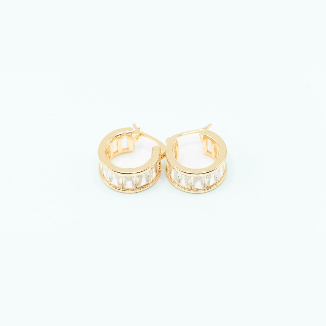 Argollas Cristal Bañadas en Oro 24K