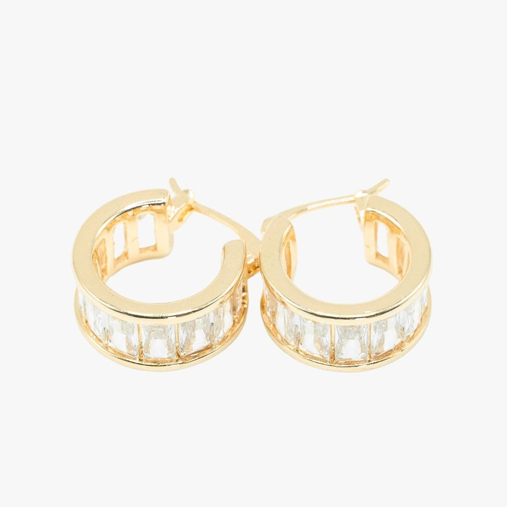 Argollas Cristal Bañadas en Oro 24K