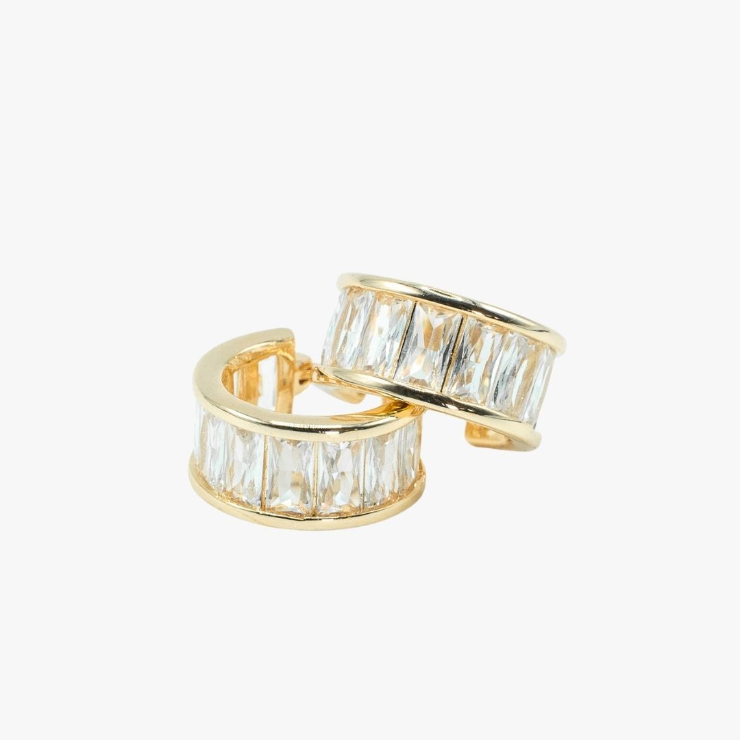 Argollas Cristal Bañadas en Oro 24K