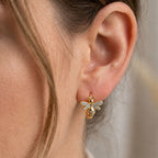 Aros Abejita Bañados en Oro 18K