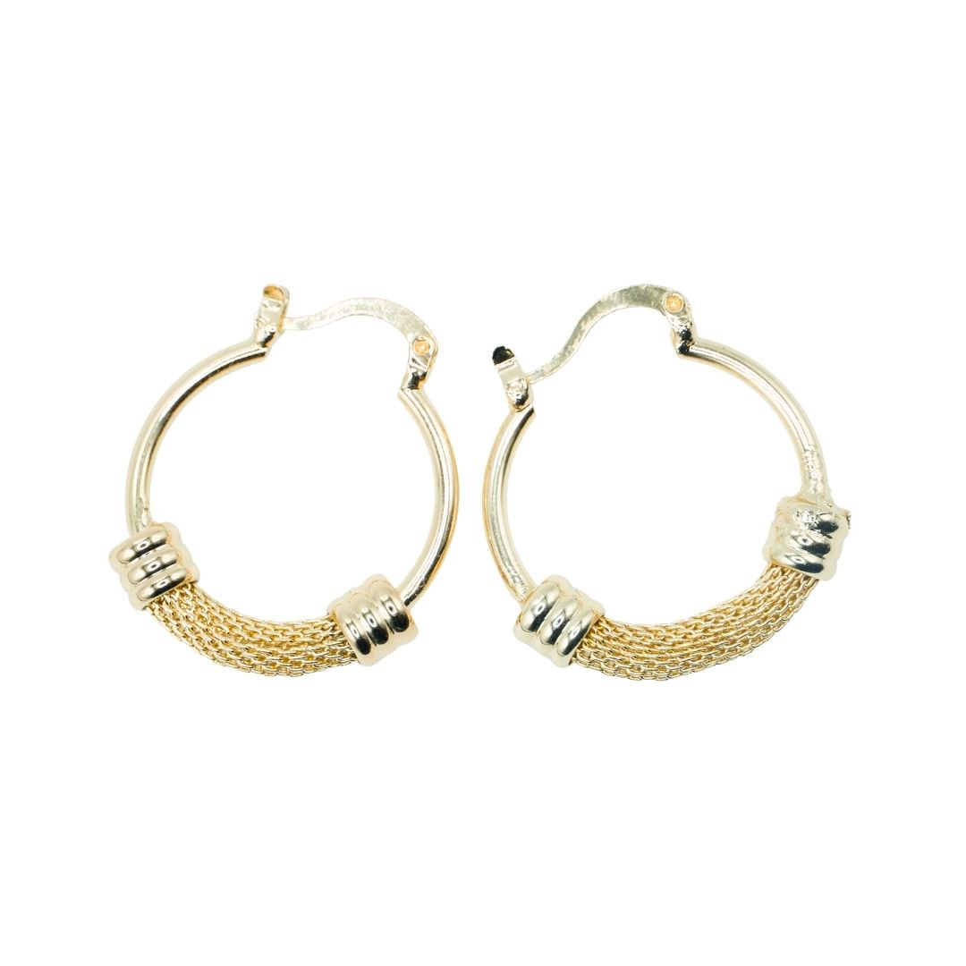 Argollas Malla Dorada Bañadas en Oro