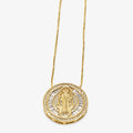 Collar San Benito Pasador Bañado en Oro 18K