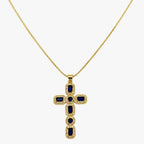 Collar Cruz Royale Baño de Oro 18K y Circones