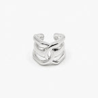 Ear Cuff Plateado Entrelazado