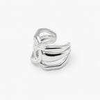Ear Cuff Plateado Entrelazado