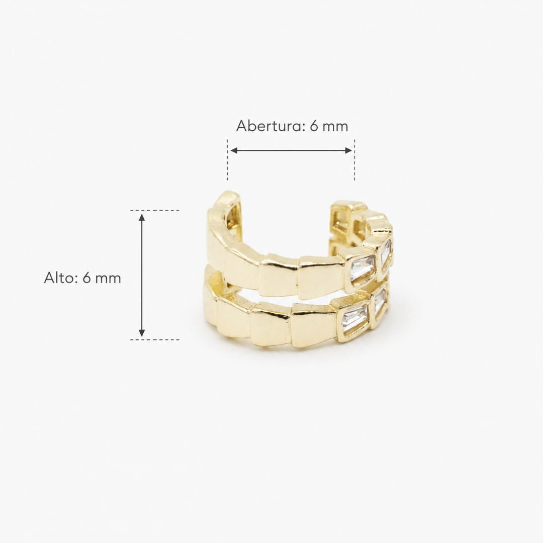 Ear Cuff Ali Bañado en Oro 18K