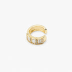 Ear Cuff Baguette Dorado con Circones