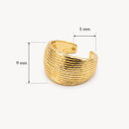 Ear Cuff Líneas Dorado Bañado en Oro 18K