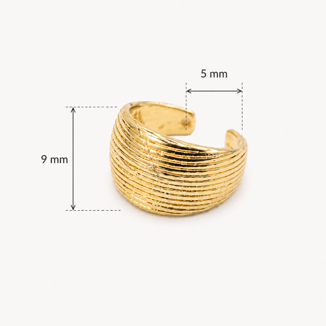 Ear Cuff Líneas Dorado Bañado en Oro 18K