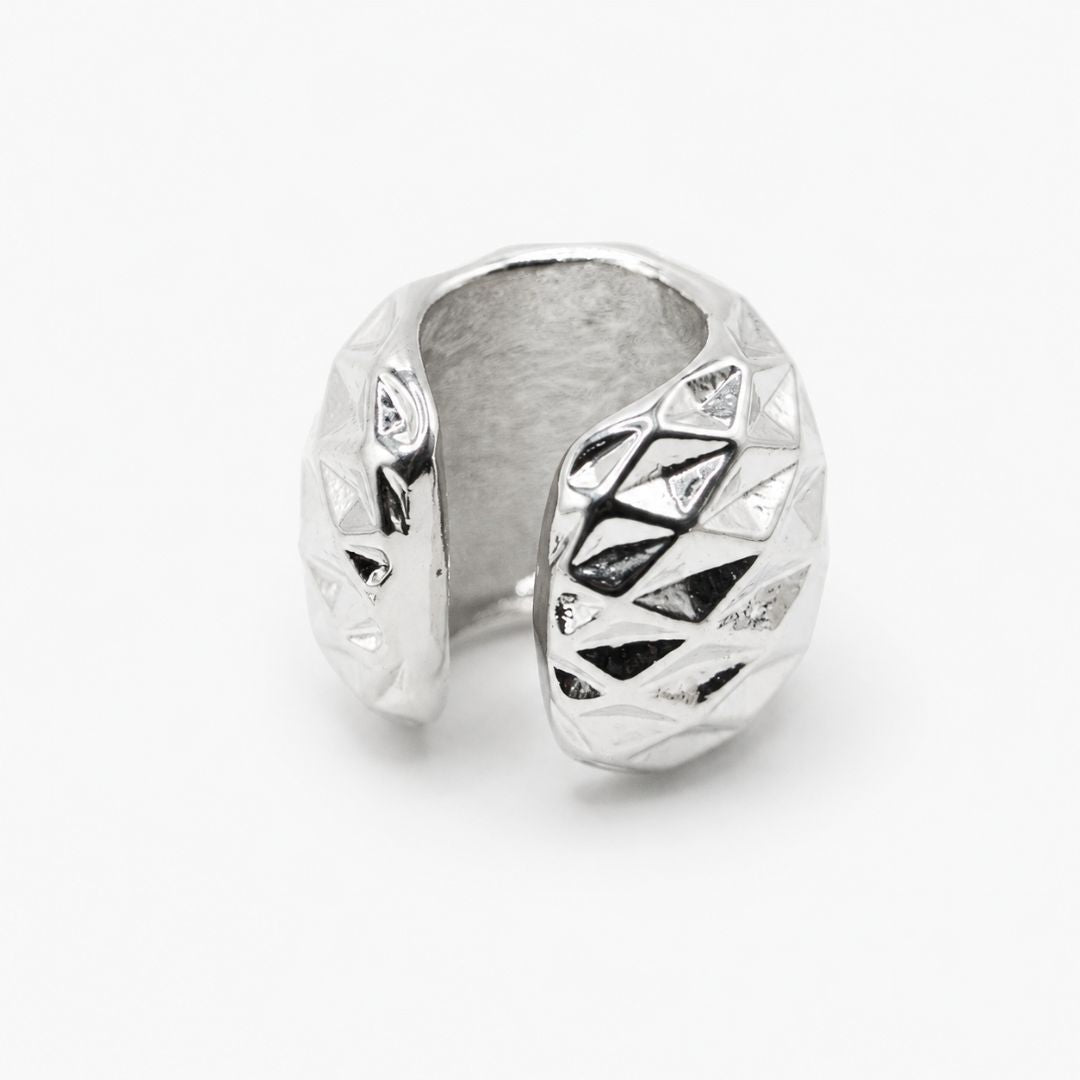 Ear Cuff Plateado Geométrico