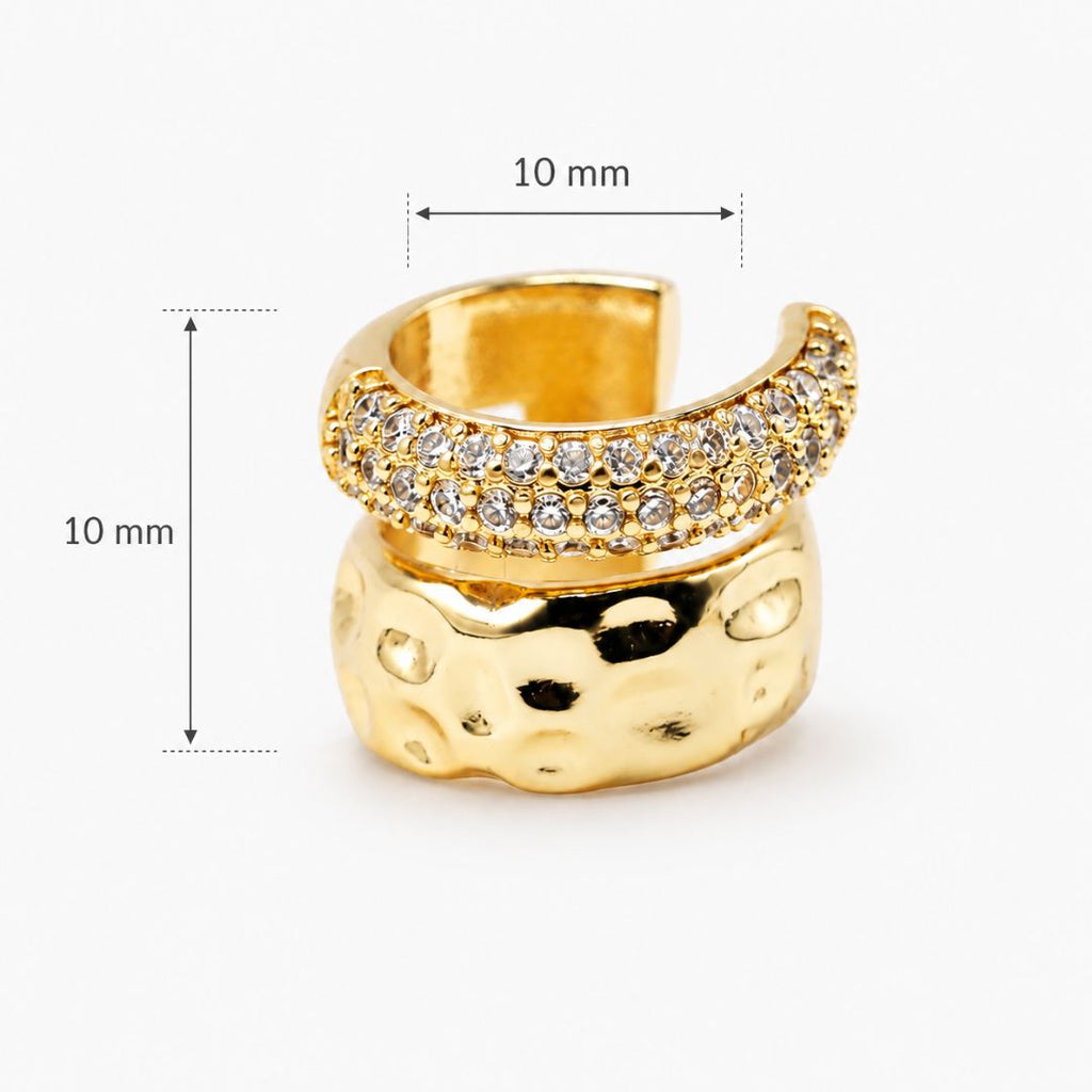 Ear Cuff Aura Dorado con Circones