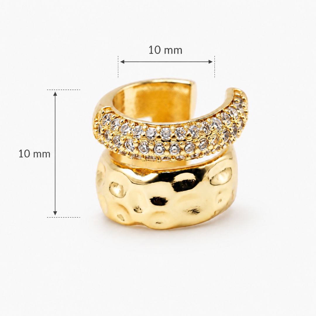 Ear Cuff Aura Dorado con Circones