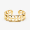 Ear Cuff Calado Eslabón Oval Baño de Oro 18K