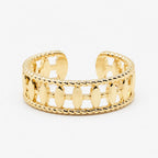 Ear Cuff Calado Eslabón Oval Baño de Oro 18K
