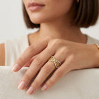 Anillo Ajustable Infinito Pavé Baño de Oro 24K