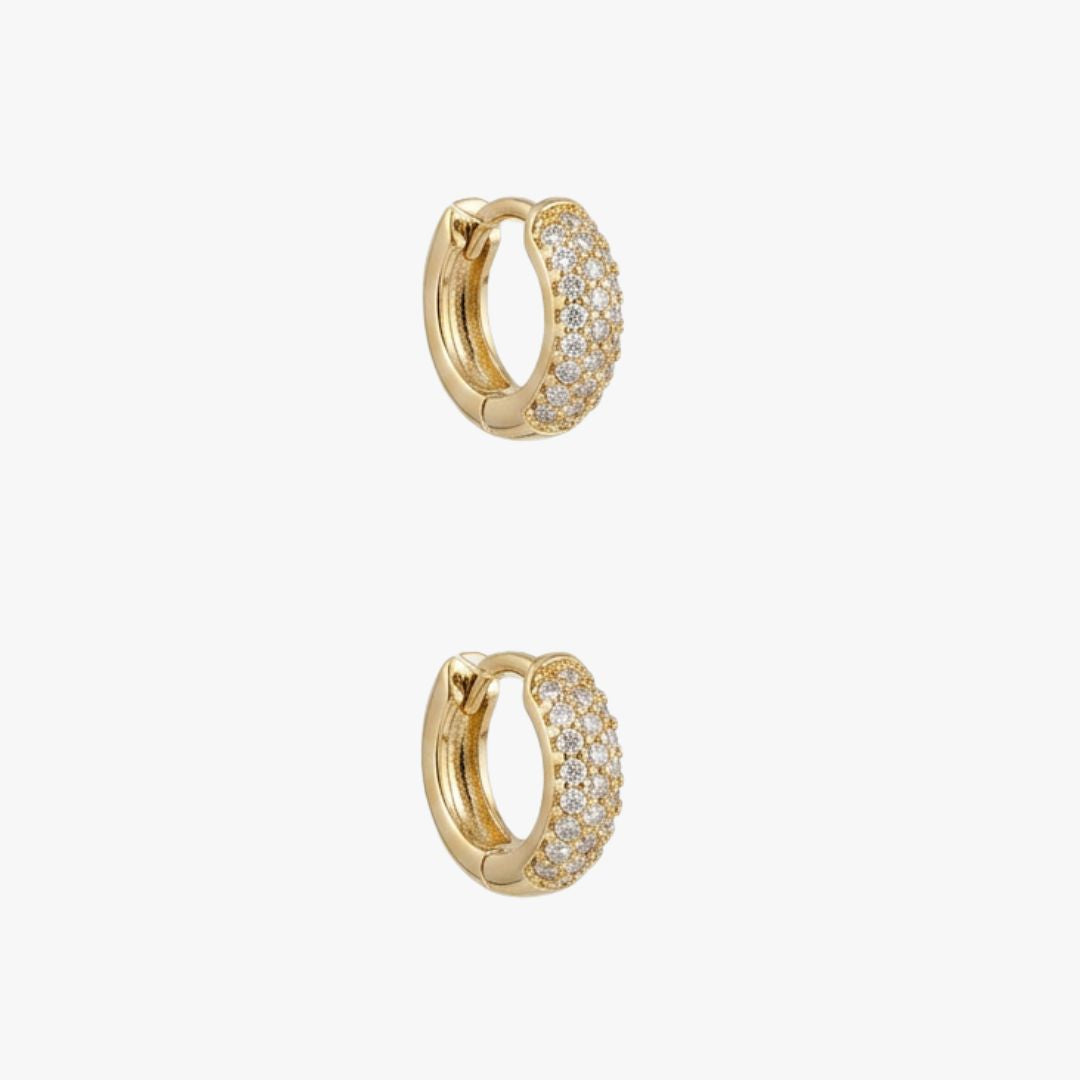 Argollas Donna doradas bañadas en oro 18K con circones