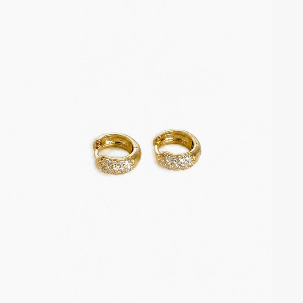 Argollas Donna doradas bañadas en oro 18K con circones