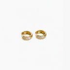 Argollas Donna doradas bañadas en oro 18K con circones