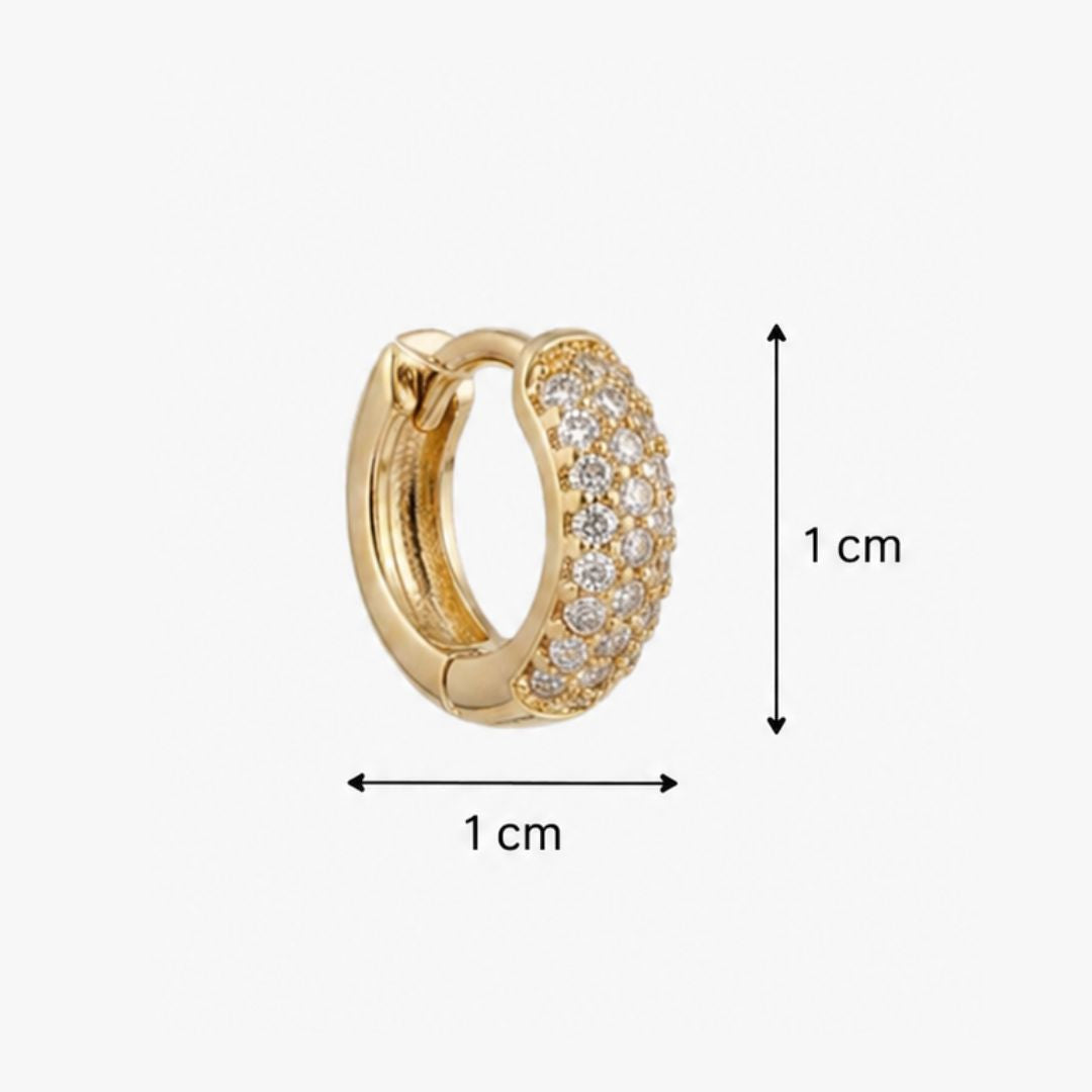 Argollas Donna doradas bañadas en oro 18K con circones