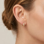 Argollas Donna doradas bañadas en oro 18K con circones