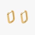 Argollas rectangulares doradas bañadas en oro 18K