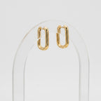 Argollas rectangulares doradas bañadas en oro 18K