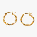 Argollas trenzadas doradas bañadas en oro 18K