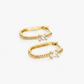 Argollas Elena doradas 18K con circones