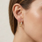 Argollas Elena doradas 18K con circones