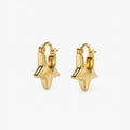 Argollas estrella dorada Baño de oro 18K