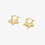 Argollas estrella dorada Baño de oro 18K