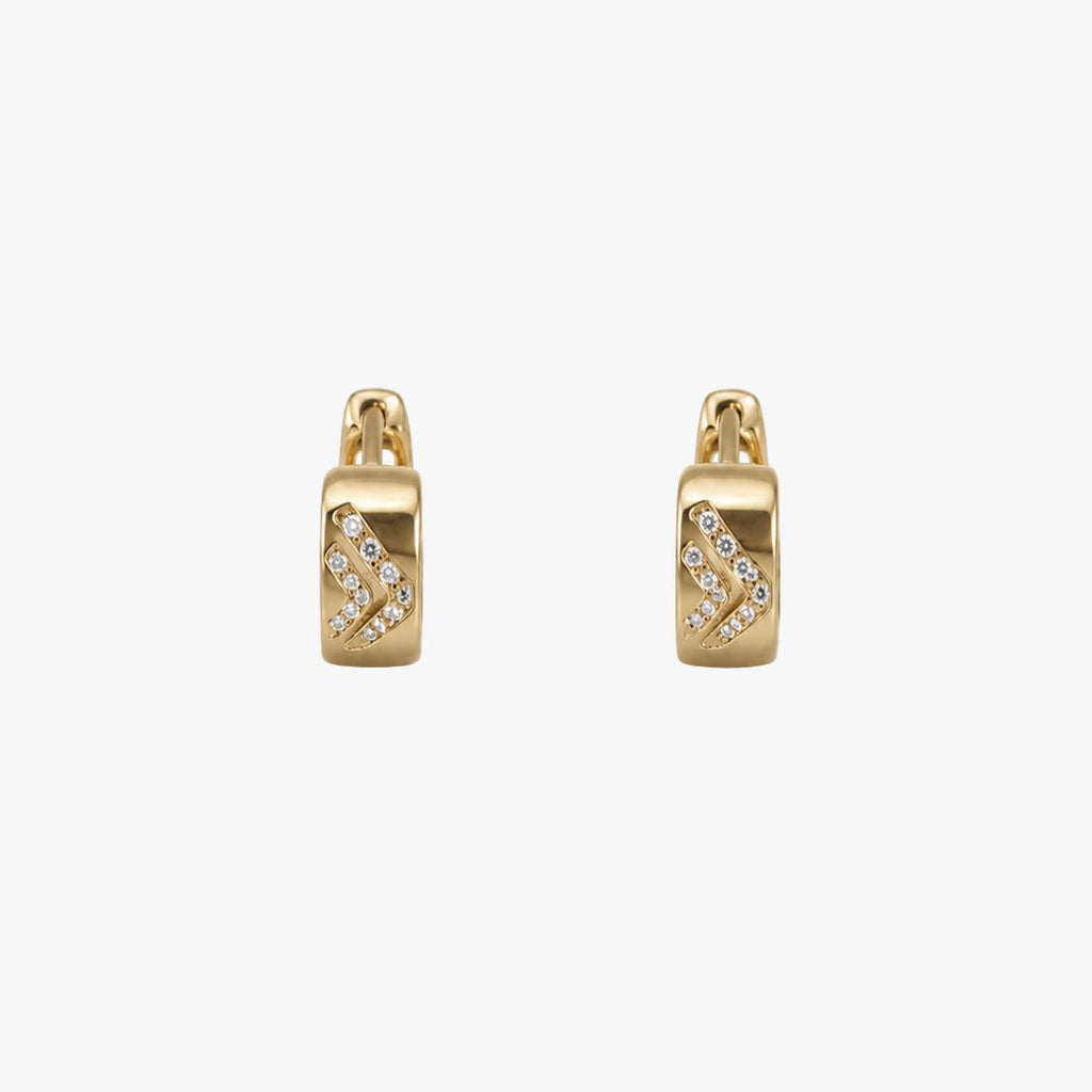 Argollas Siena doradas, Baño de oro 24K con circones