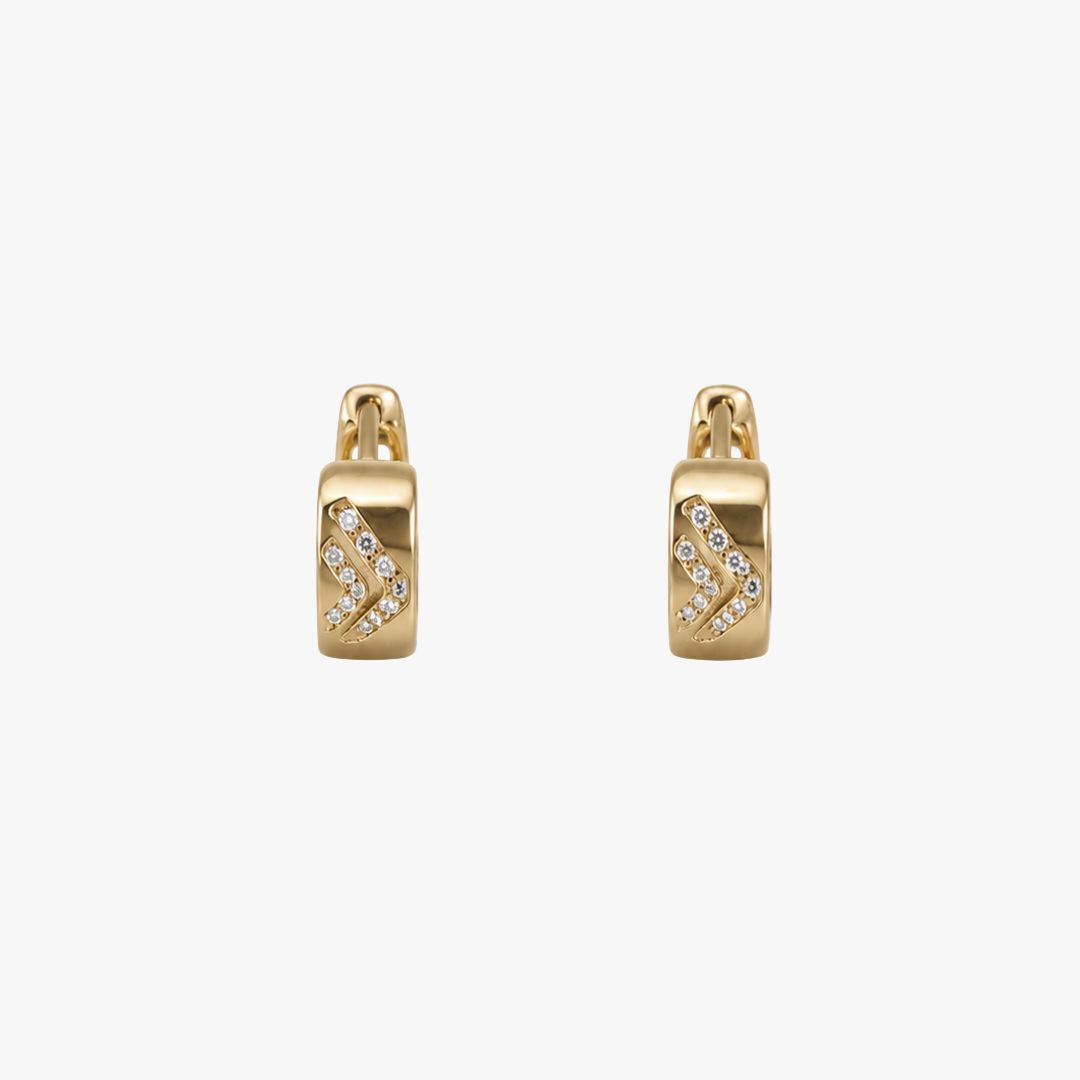 Argollas Siena doradas, Baño de oro 24K con circones