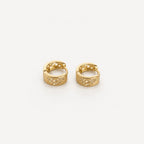 Argollas Siena doradas, Baño de oro 24K con circones