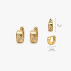 Argollas Siena doradas, Baño de oro 24K con circones