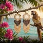Aros Tejidos Flecos Beige