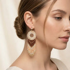 Aros Tejidos Flecos Beige